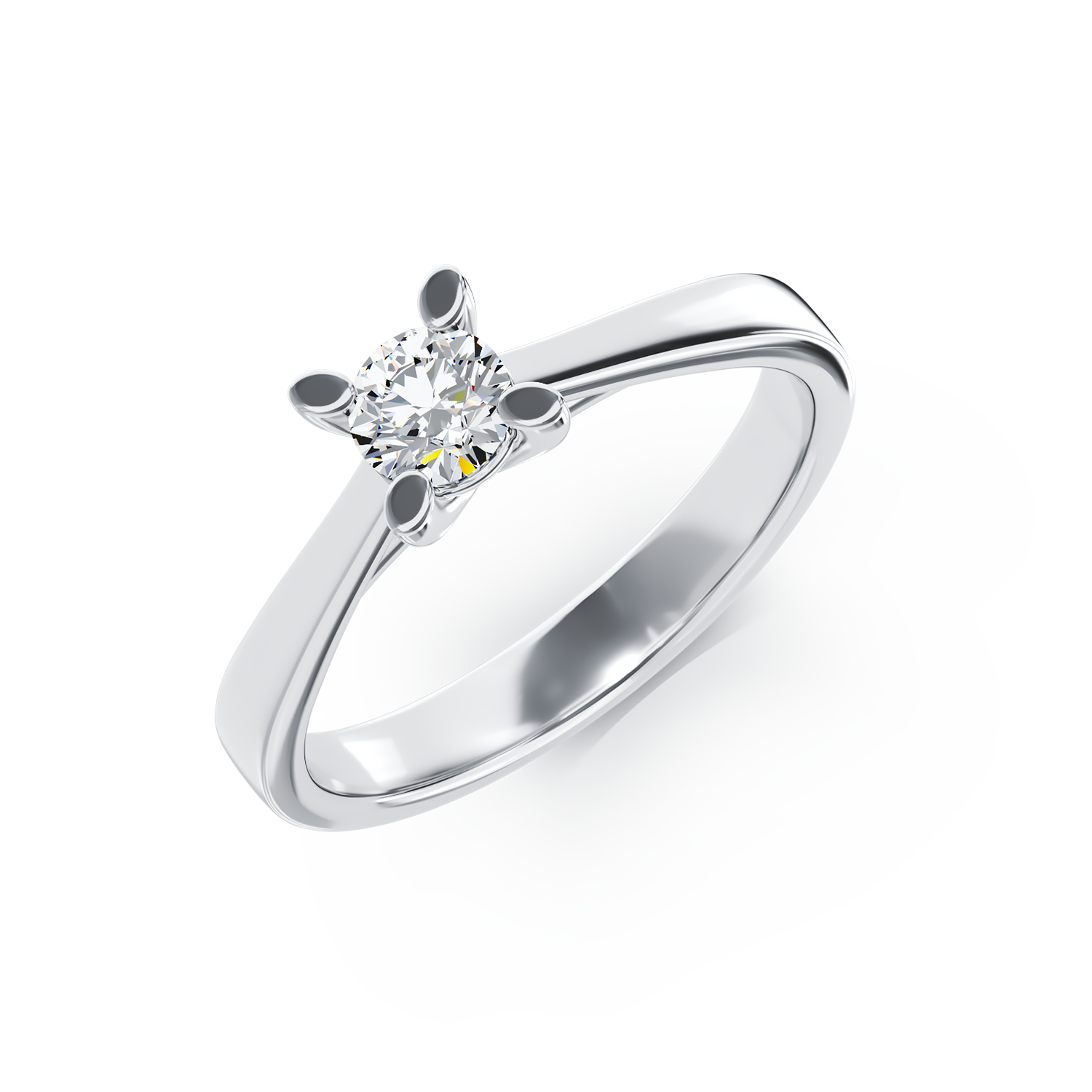 Inel de logodna din aur alb de 18K cu un diamant solitaire de 0.25ct 0.25ct poza noua reduceri 2022