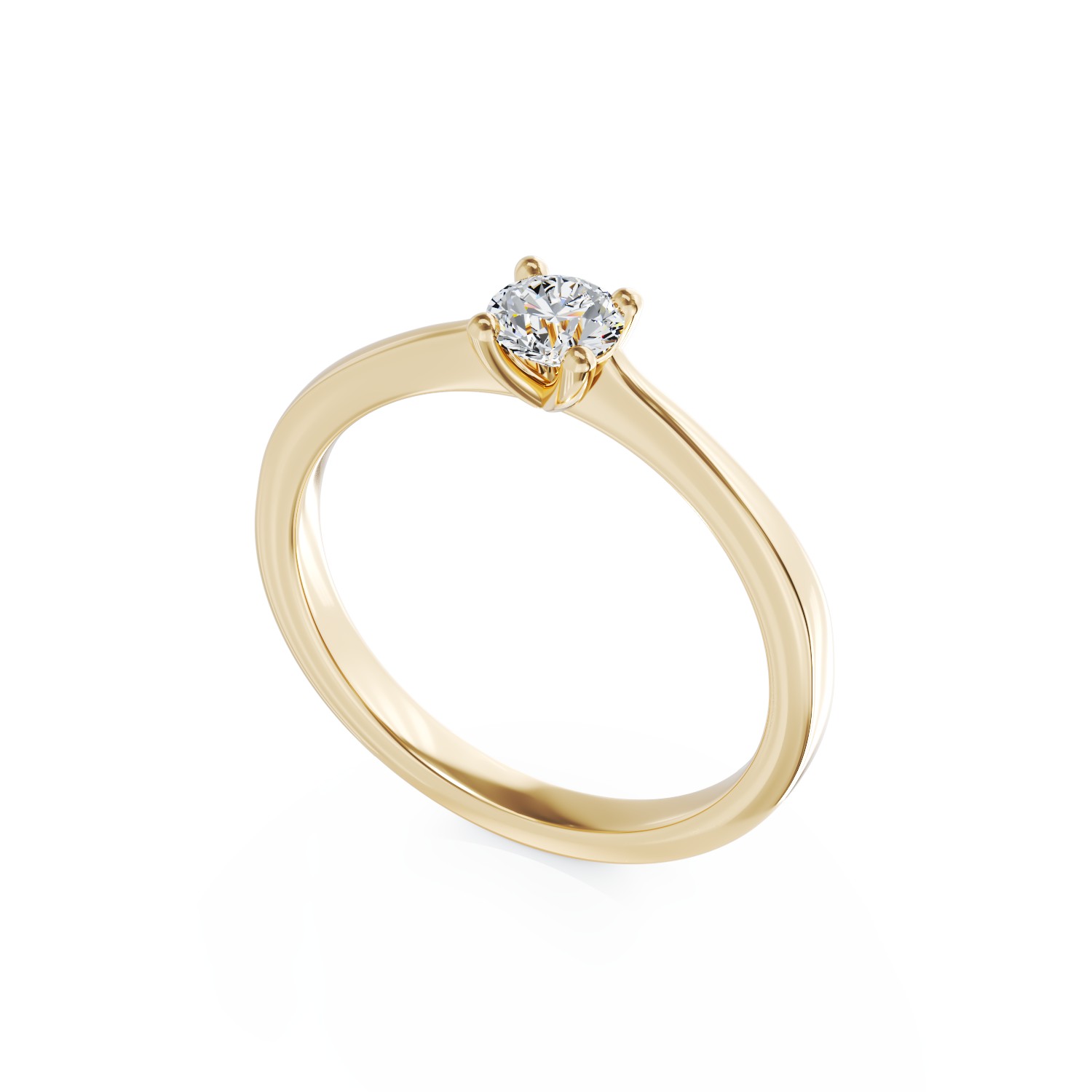 18K sárga arany eljegyzési gyűrű 0.3ct gyémánttal