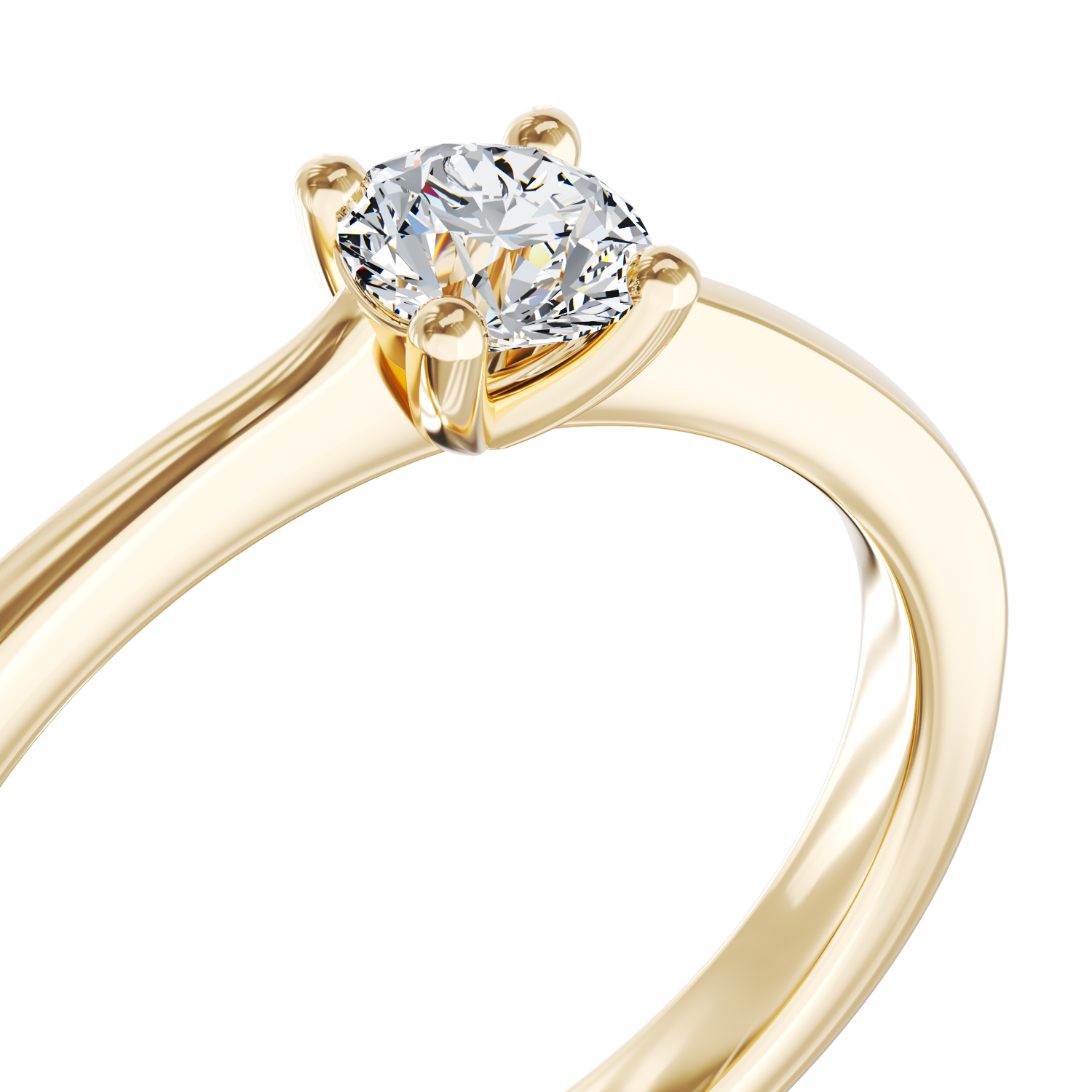 Poze Inel de logodna din aur galben de 18K cu diamant de 0.3ct