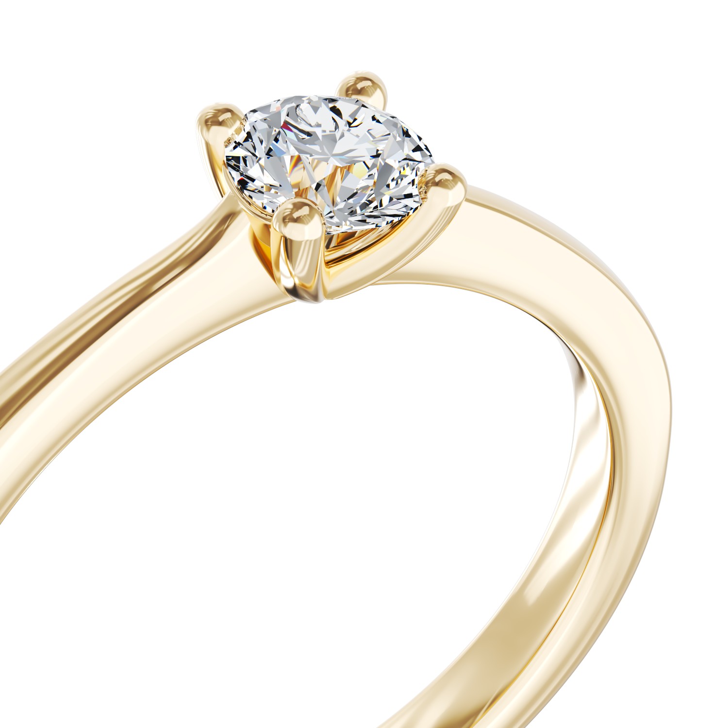 18K sárga arany eljegyzési gyűrű 0.3ct gyémánttal