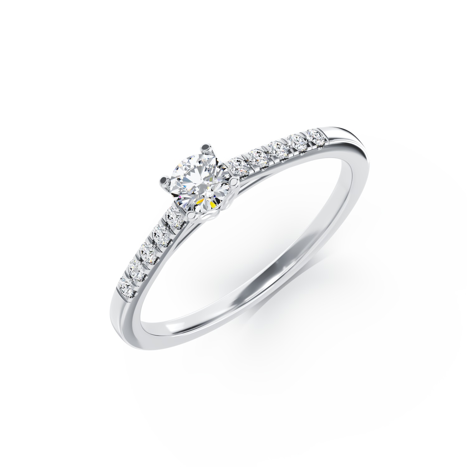 Eljegyzési gyűrű 18K-os fehér aranyból 0,4ct gyémánttal és 0,14ct gyémánttal