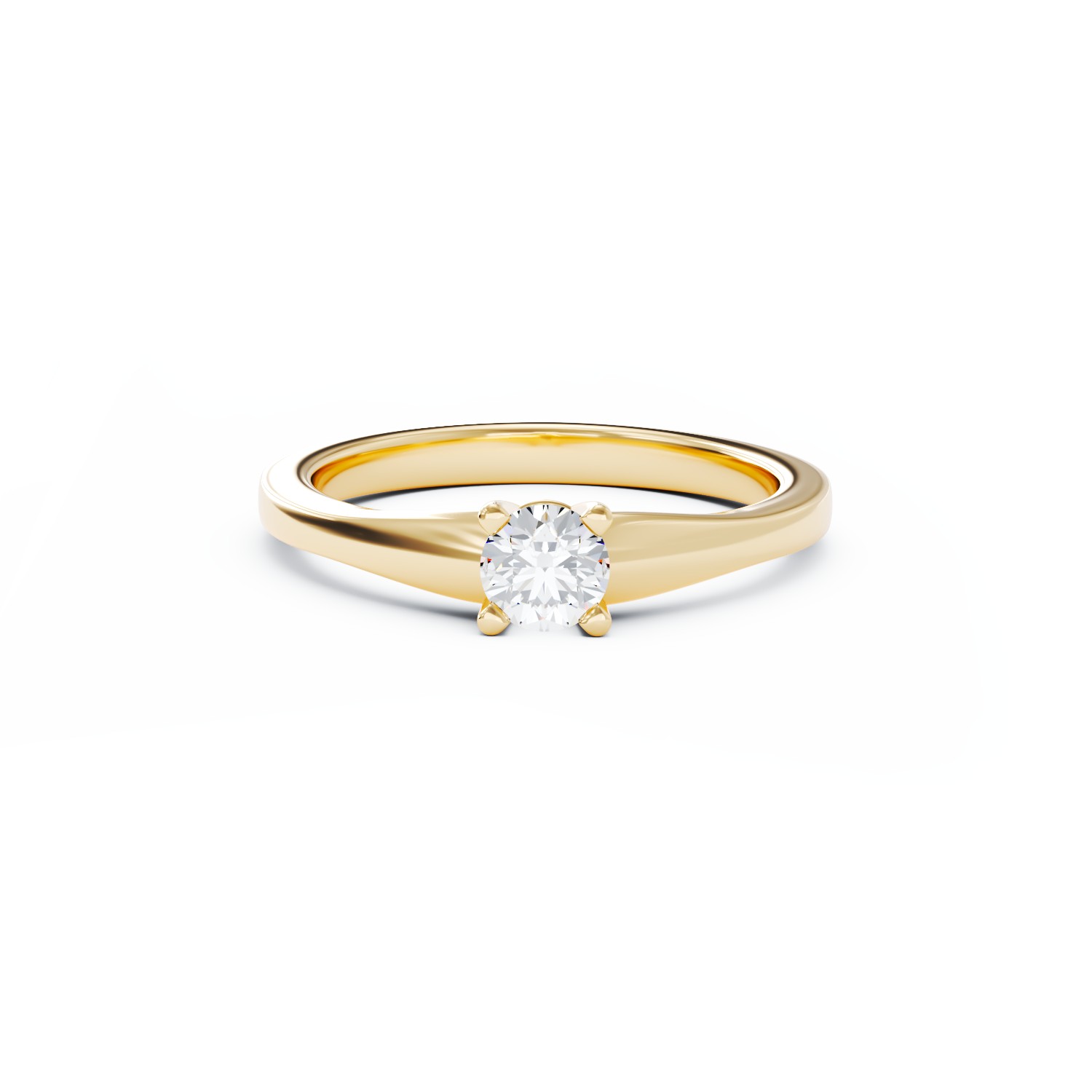 Годежен пръстен от 18K жълто злато с диамант пасианс 0.205ct