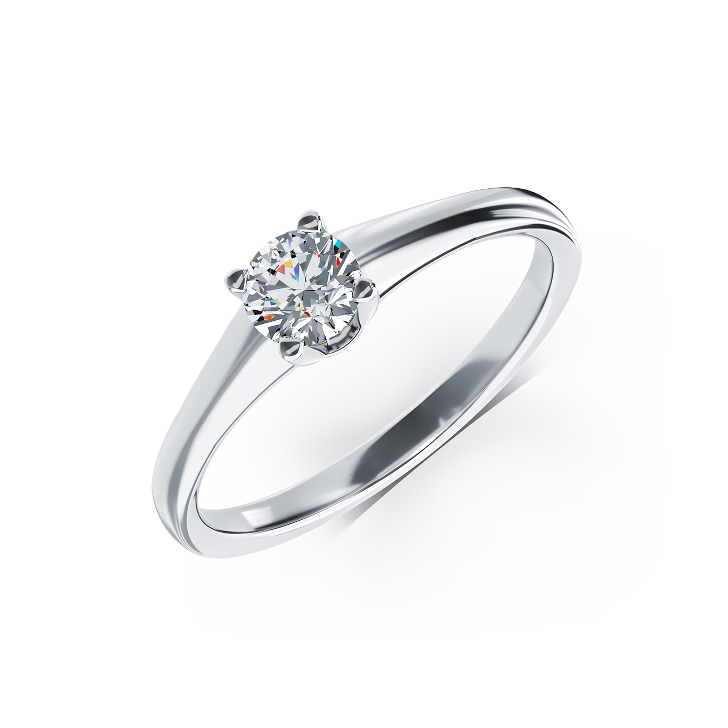 Poze Inel de logodna din aur alb de 18K cu un diamant solitaire de 0.4ct