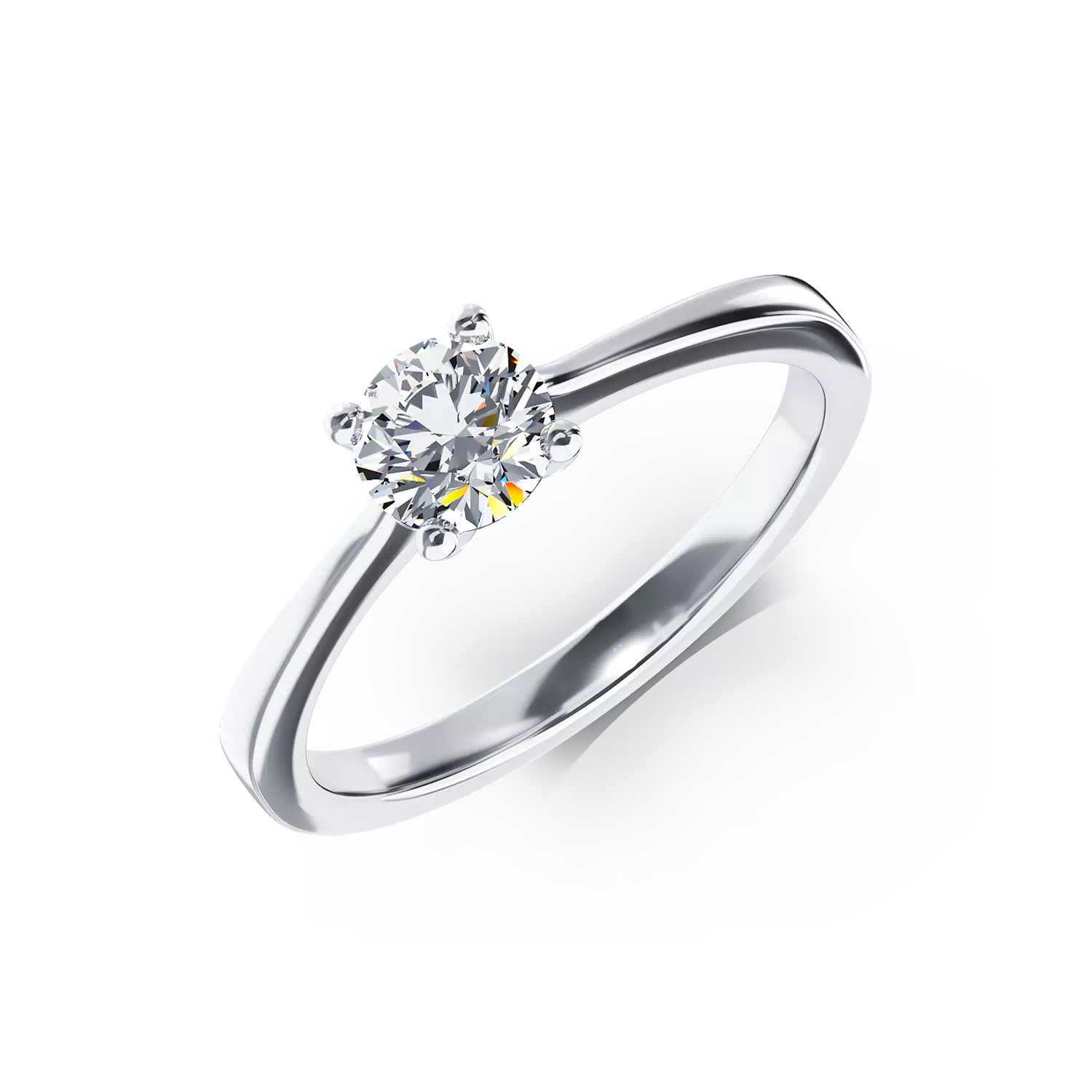 Pierścionek zaręczynowy z białego złota 18K z diamentem pasjansa 0.4ct