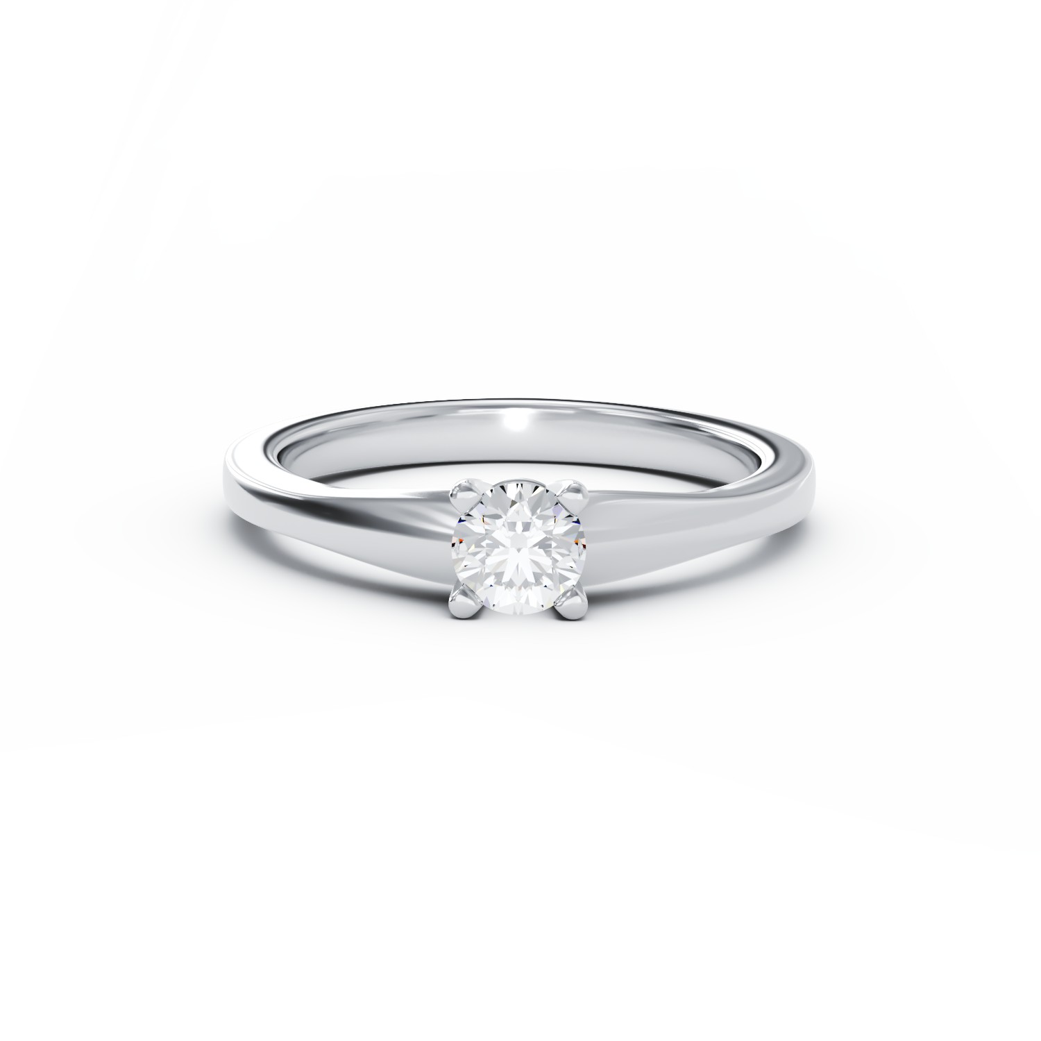 Eljegyzési gyűrű 18K-os fehér aranyból egy 0,3ct solitaire gyémánttal