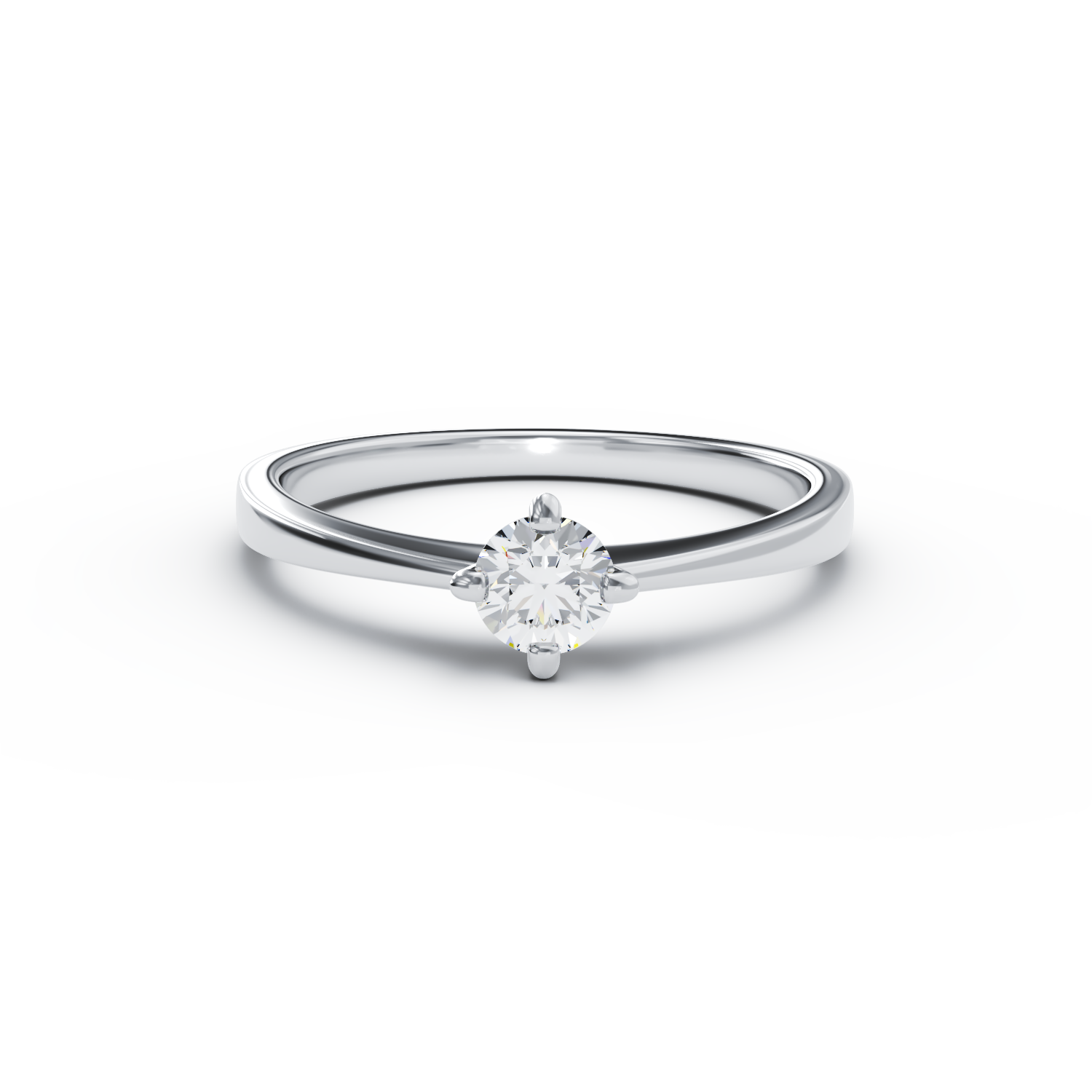 Poze Inel de logodna din aur alb de 18K cu un diamant solitaire de 0.3ct