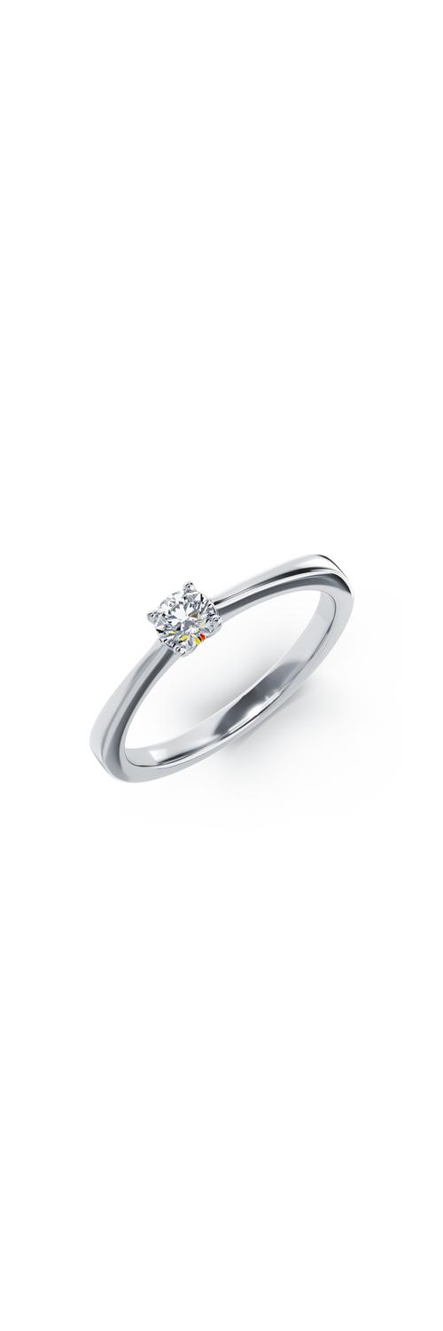 Inel de logodna din aur alb de 18K cu un diamant solitaire de 0.19ct