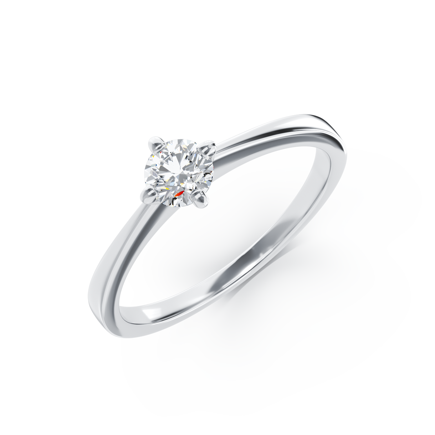 Inel de logodna din aur alb de 18K cu un diamant solitaire de 0.3ct 0.3ct poza noua reduceri 2022
