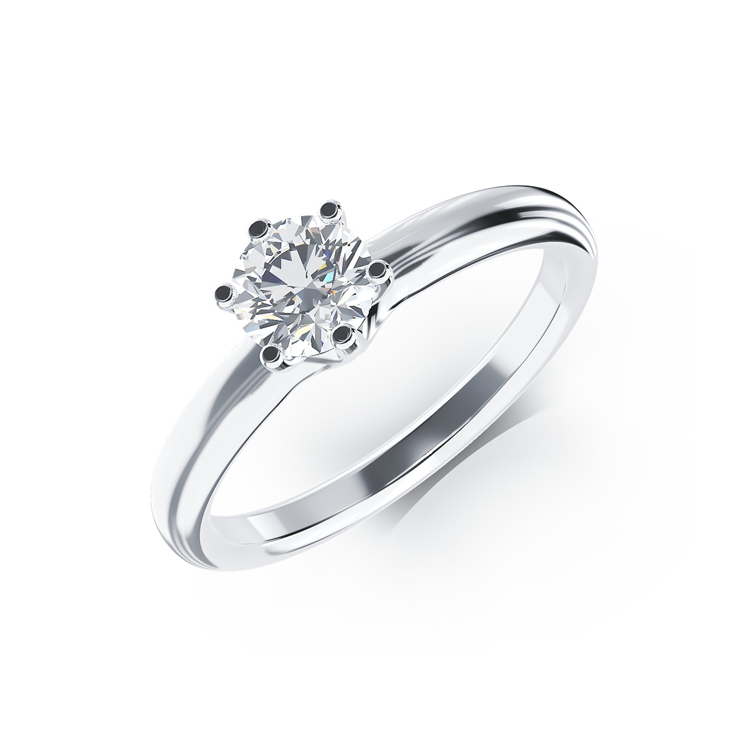 Годежен пръстен от бяло злато 18K с диамант пасианс 0.502ct