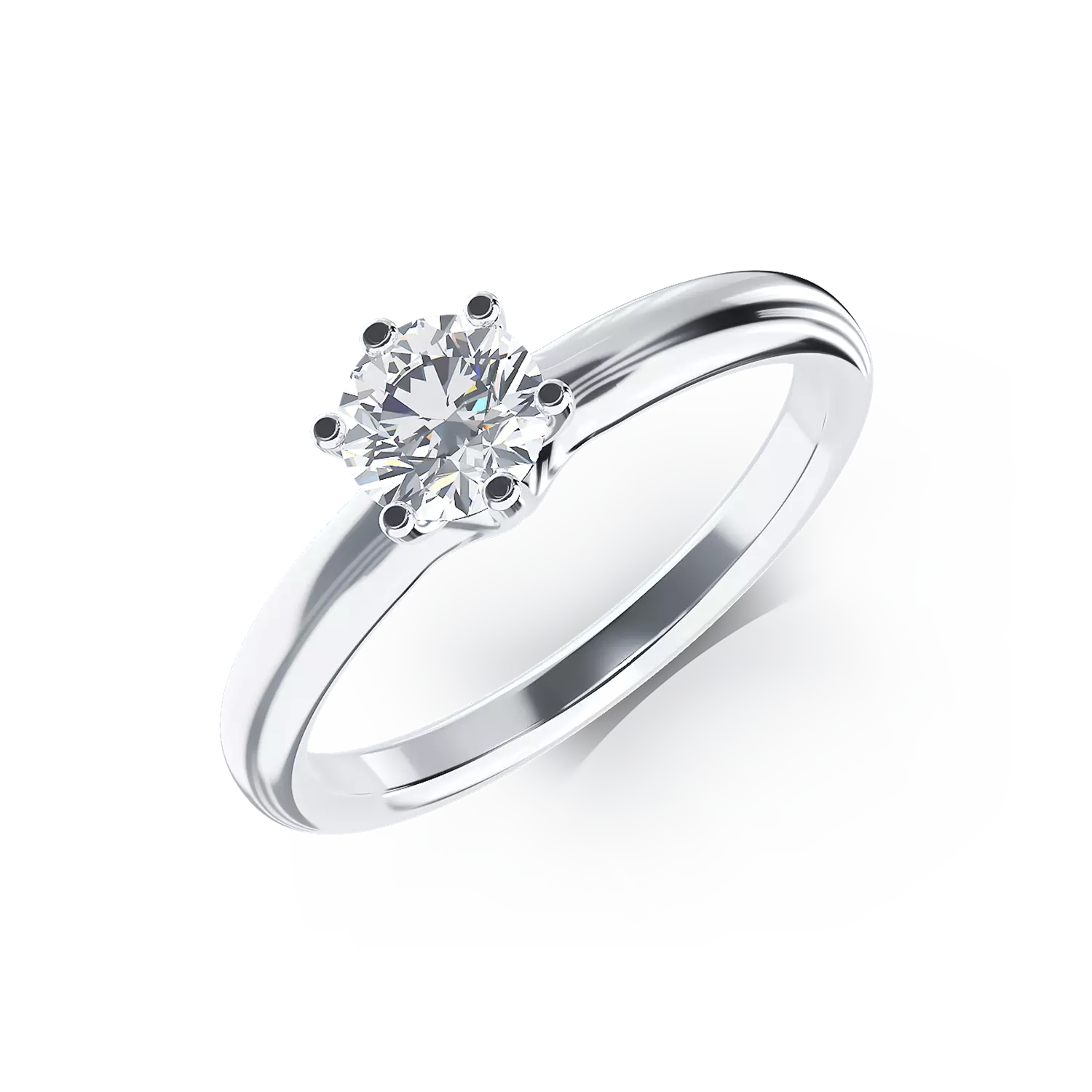 Inel de logodna din aur alb de 18K cu un diamant solitaire de 0.502ct