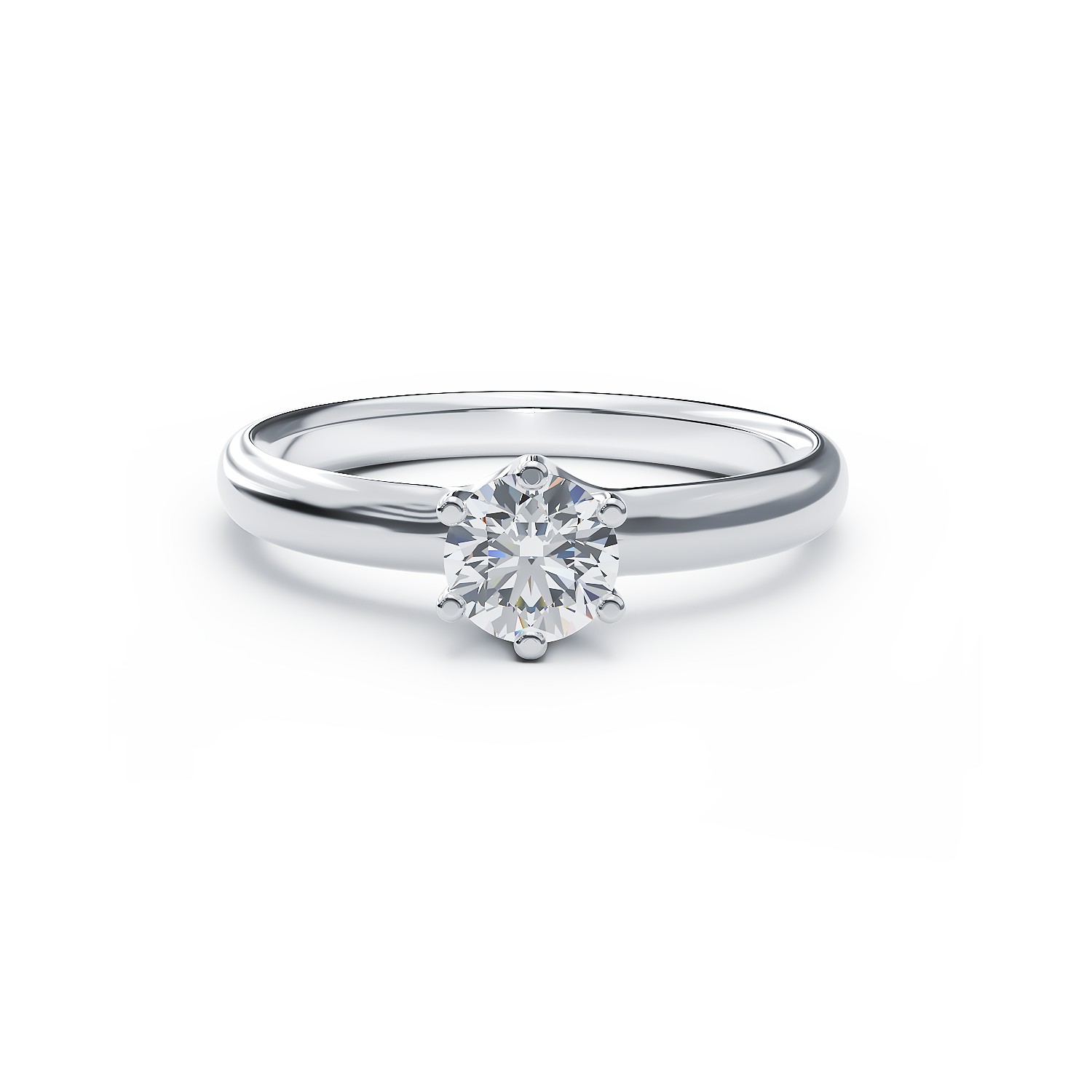 Inel de logodna din aur alb de 18K cu un diamant solitaire de 0.502ct