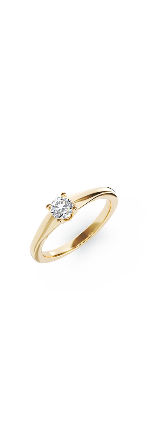 Eljegyzési gyűrű 18K-os sárga aranyból 0,305ct gyémánttal. Gramm: 2,65