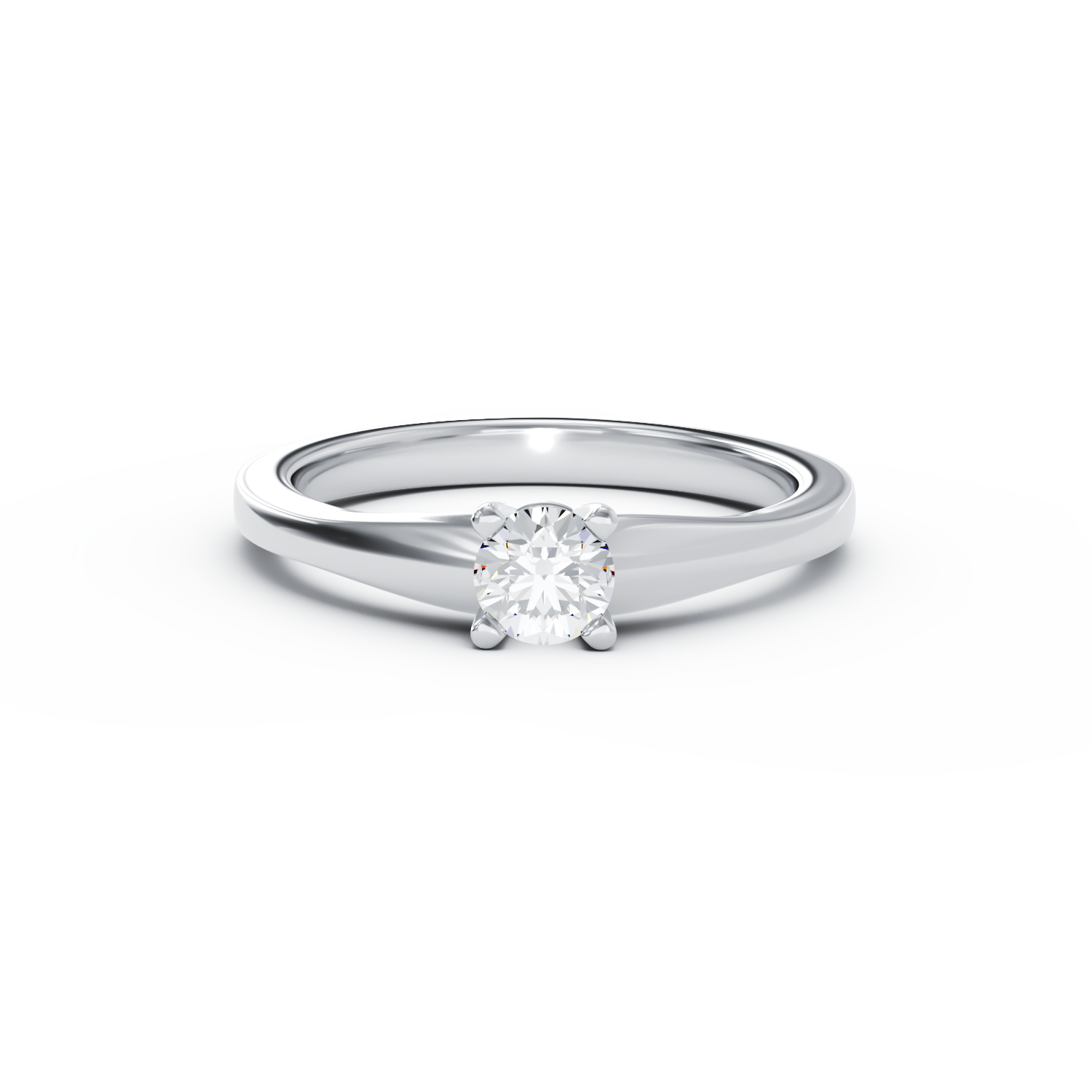 Poze Inel de logodna din aur alb de 18K cu un diamant solitaire de 0.31ct