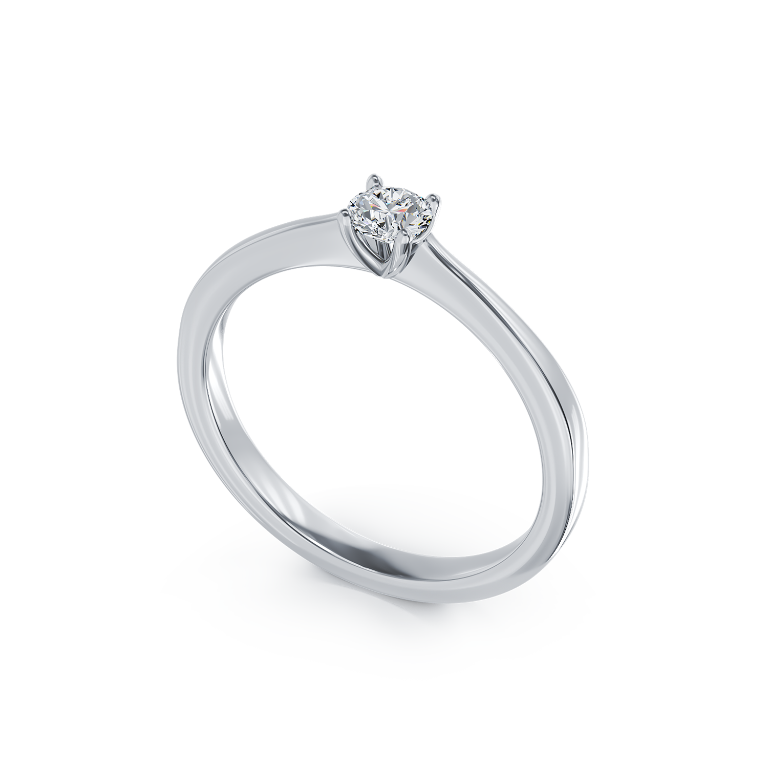Poze Inel de logodna din aur alb de 18K cu un diamant solitaire de 0.295ct