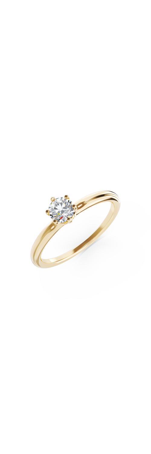 Eljegyzési gyűrű 18K-os sárga aranyból 0,3ct gyémánttal
