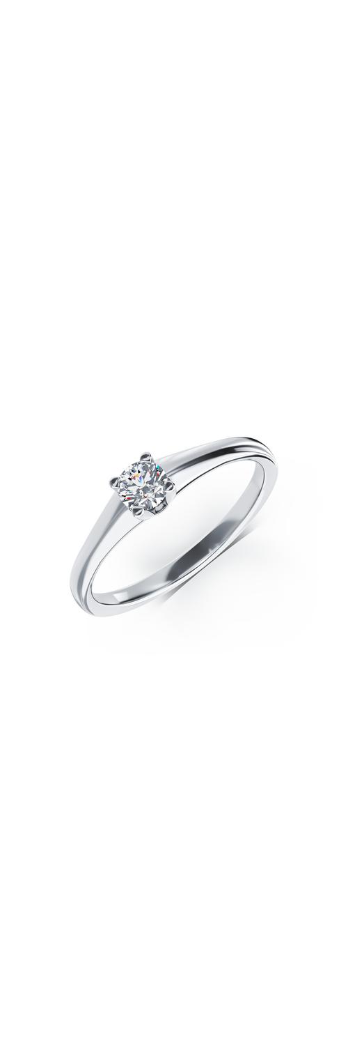 Годежен пръстен от бяло злато 18K с диамант пасианс 0.205ct