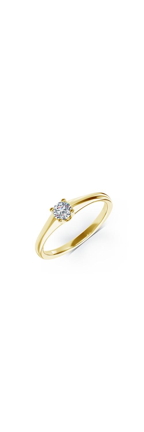 Eljegyzési gyűrű 18K-os sárga aranyból egy 0,21ct solitaire gyémánttal