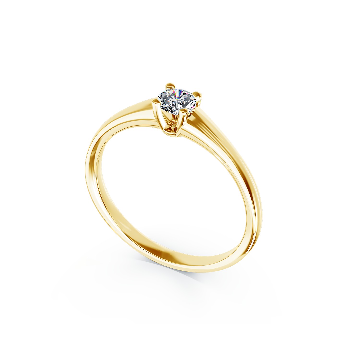 Годежен пръстен от 18K жълто злато с диамант пасианс 0.21ct