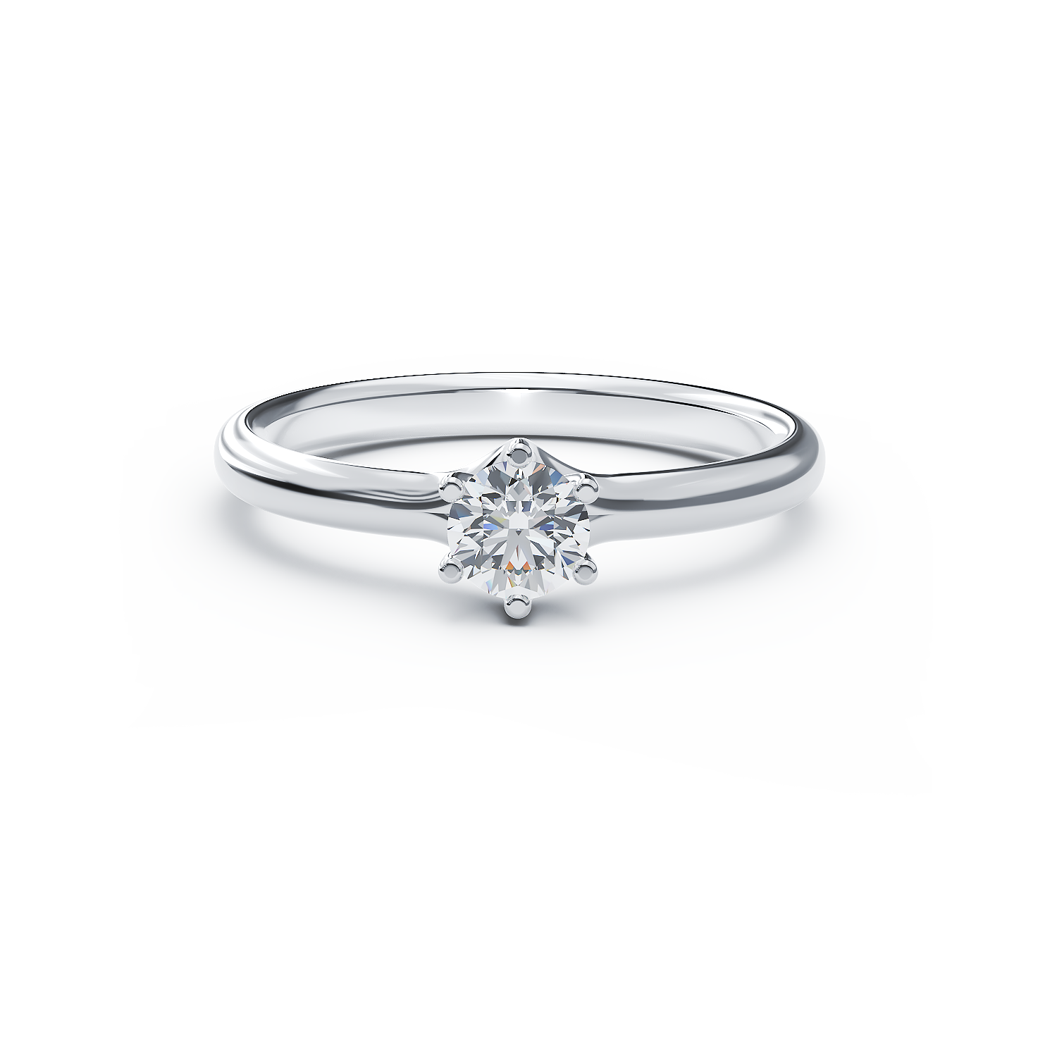 Poze Inel de logodna din aur alb de 18K cu un diamant solitaire de 0.305ct
