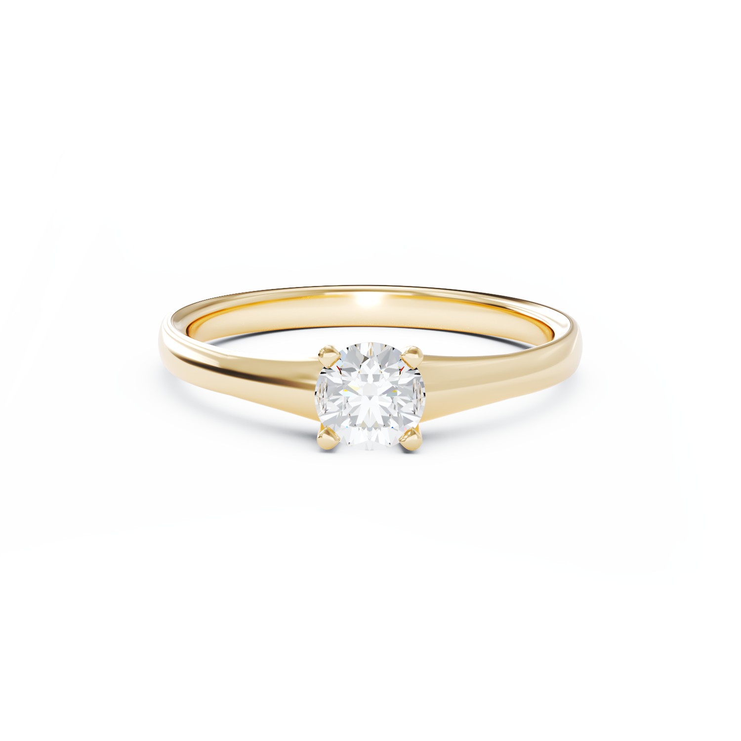 Годежен пръстен от 18K жълто злато с диамант пасианс 0.41ct