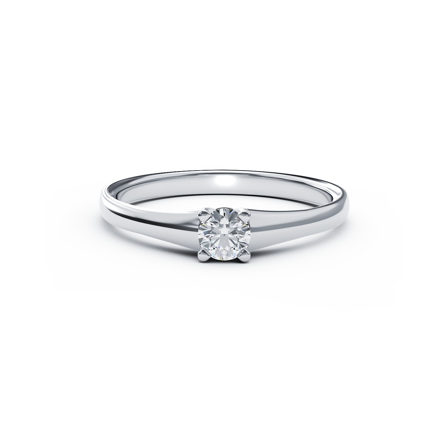 Eljegyzési gyűrű 18K-os fehér aranyból egy 0,15ct solitaire gyémánttal