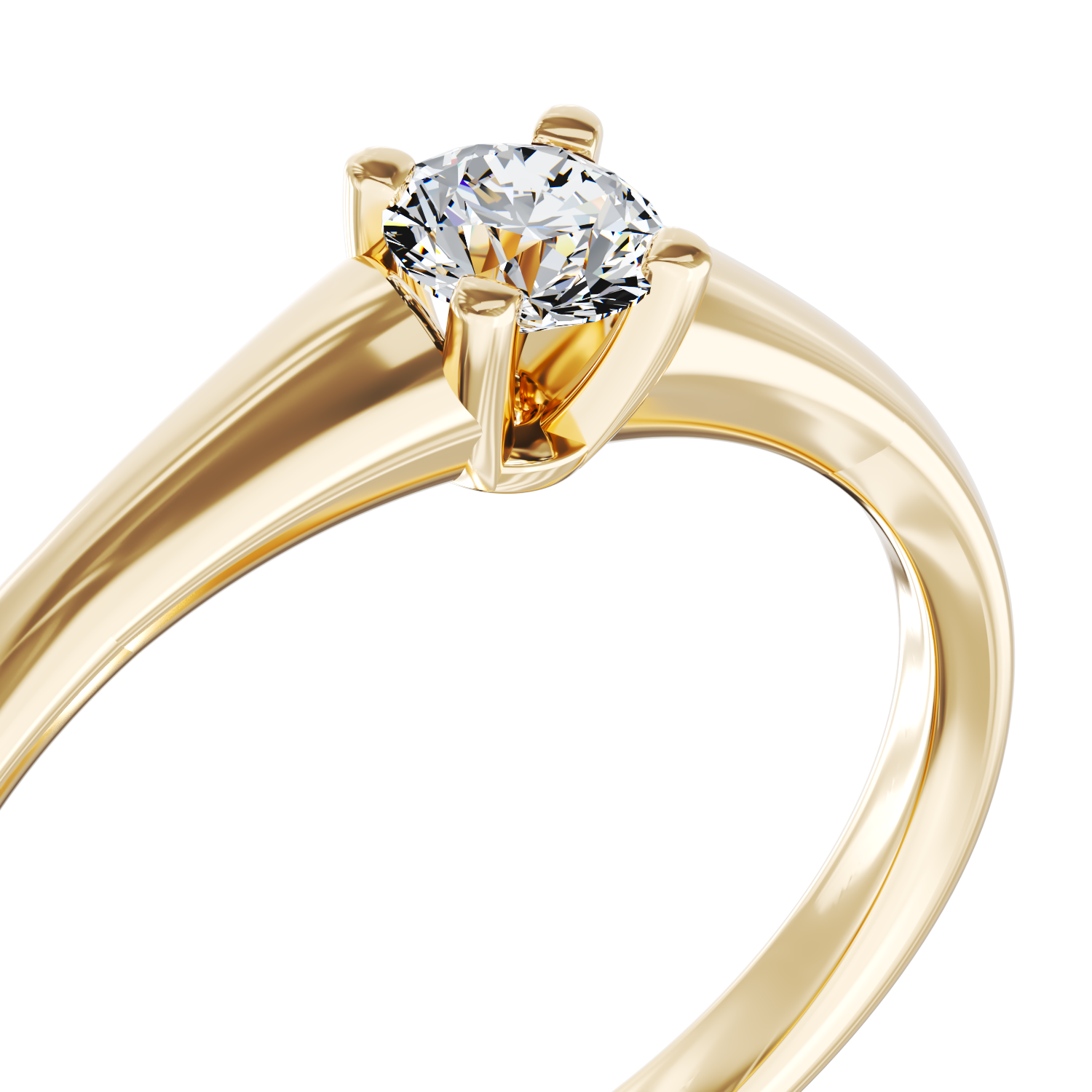 Eljegyzési gyűrű 18K-os sárga aranyból 0,145ct gyémánttal. Gramm: 2,10