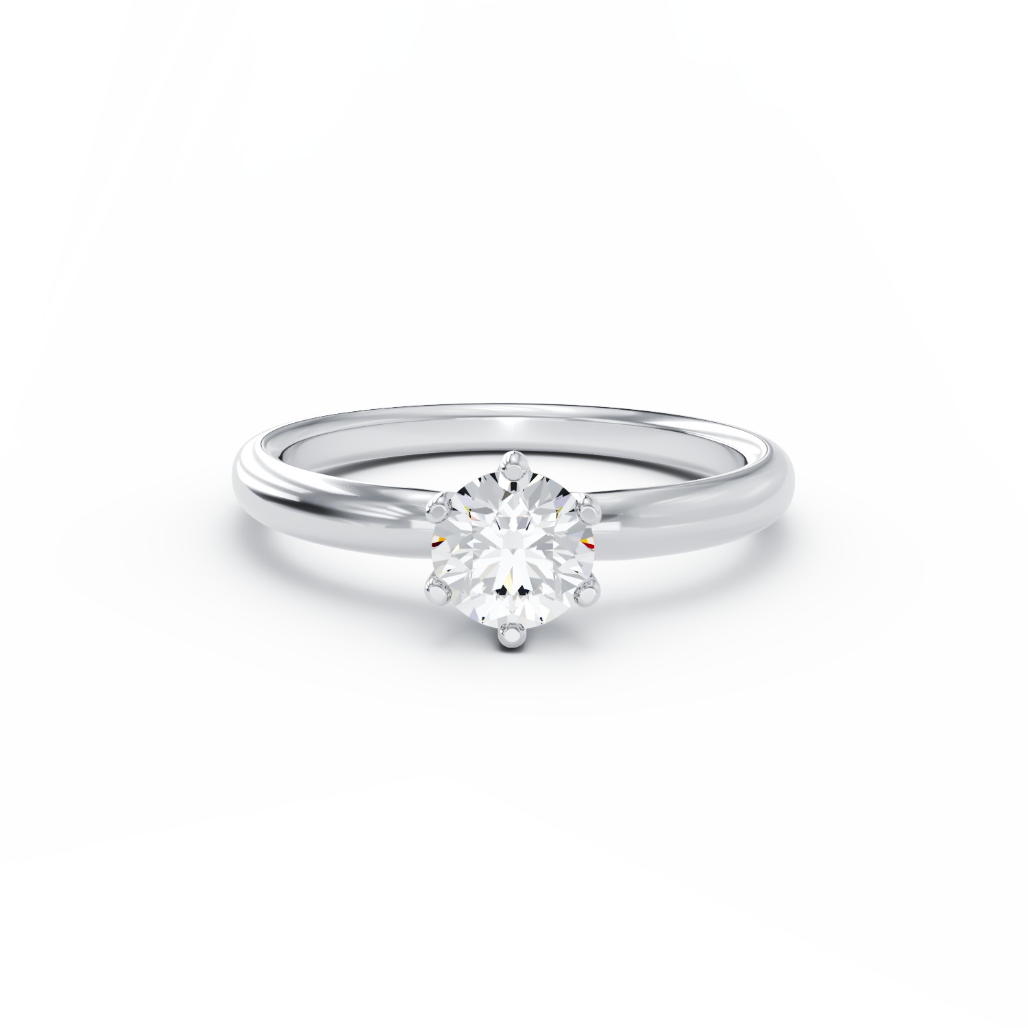 Годежен пръстен от бяло злато 18K с диамант пасианс 0.24ct