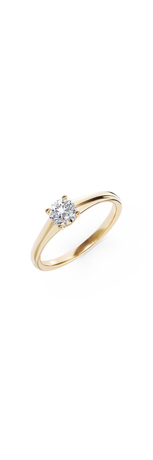 18K sárga arany eljegyzési gyűrű 0.4ct szoliter gyémánttal