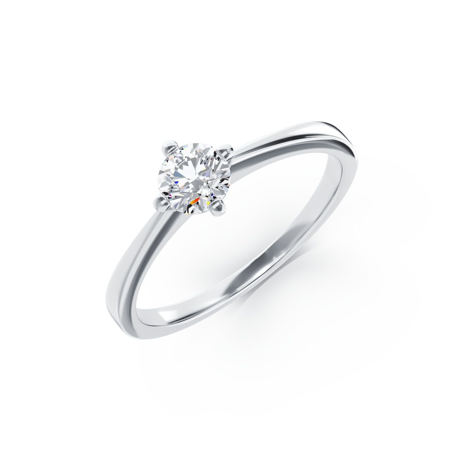 Inel de logodna din aur alb de 18K cu un diamant solitaire de 0.4ct TEILOR poza noua reduceri 2022