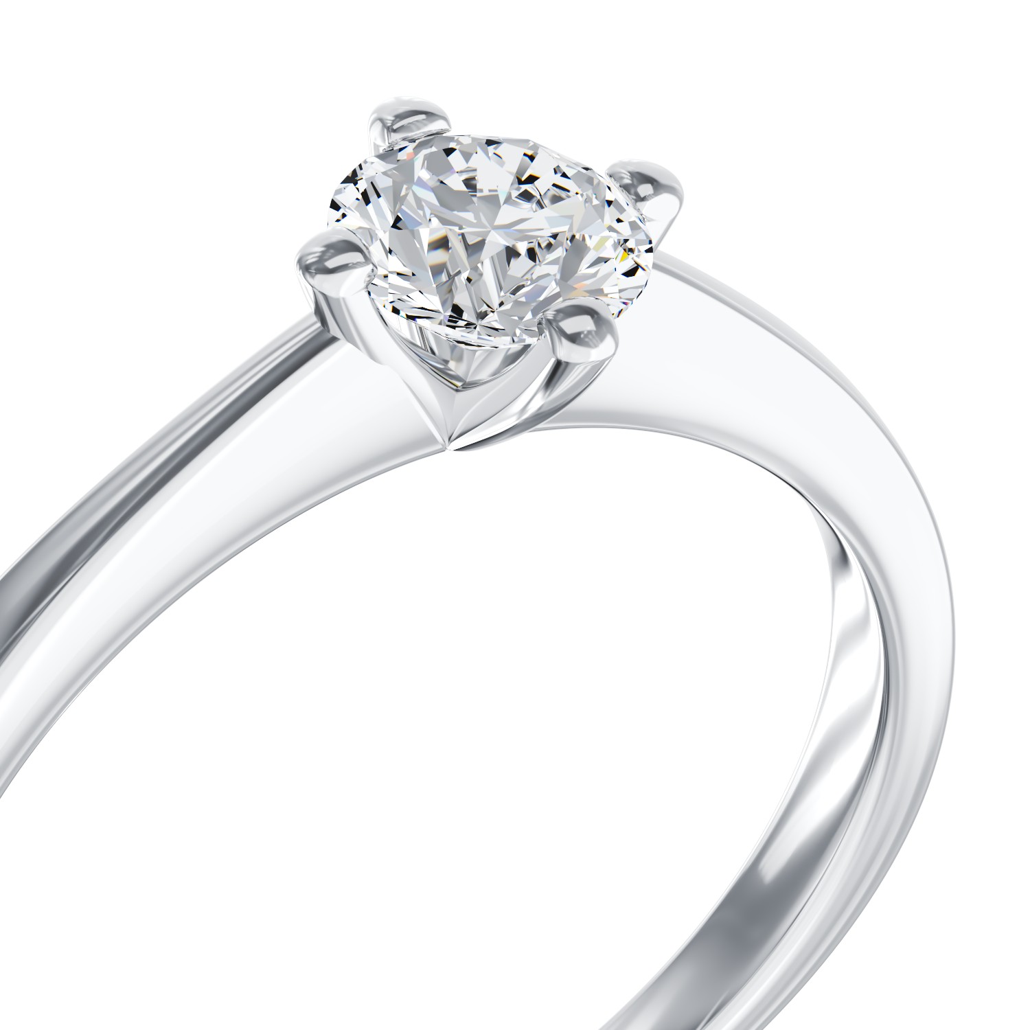 Годежен пръстен от бяло злато 18K с диамант пасианс 0.4ct