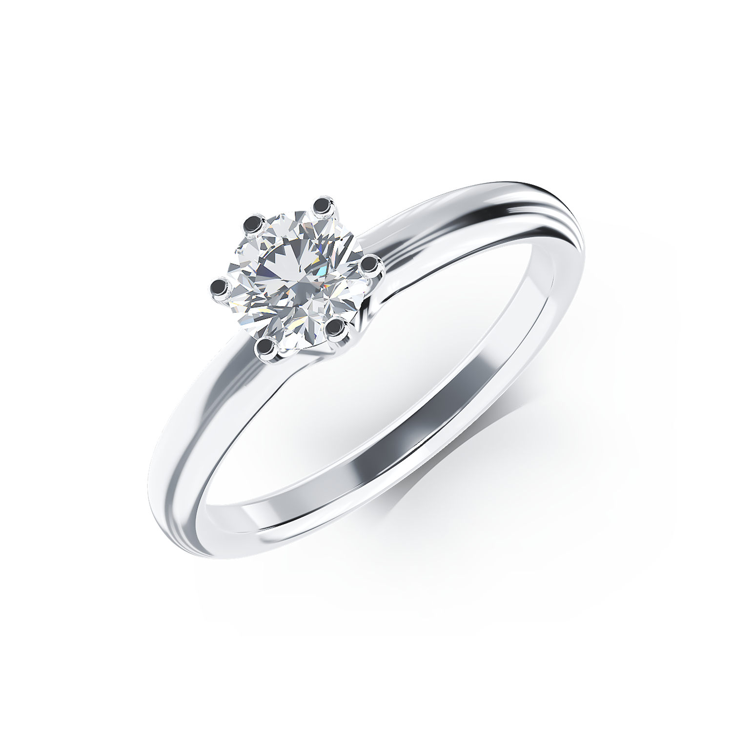 Inel de logodna din aur alb de 18K cu un diamant solitaire de 0.5ct 0.5ct