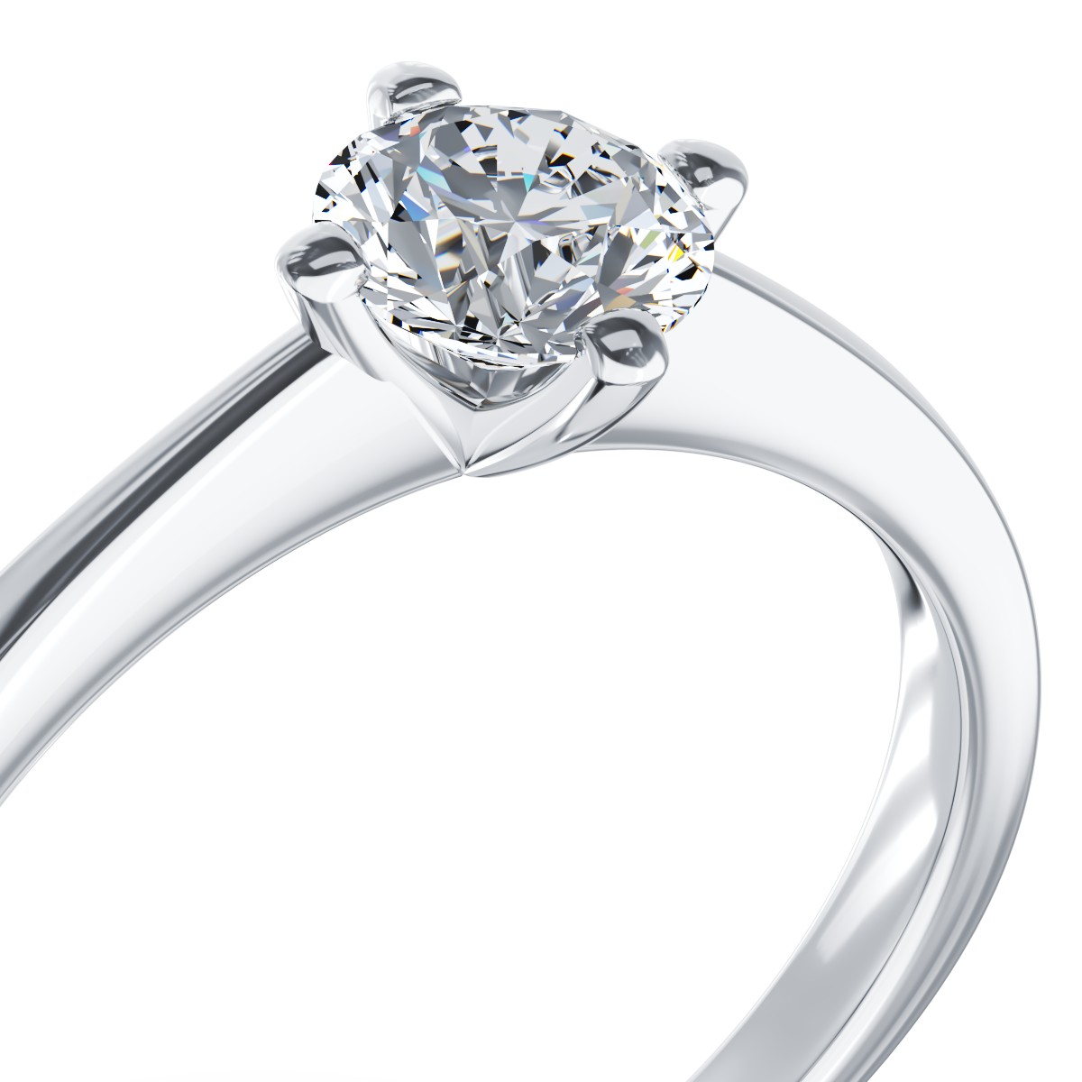 Годежен пръстен 18K бяло злато диамант 0.5ct Тегло: 3.45