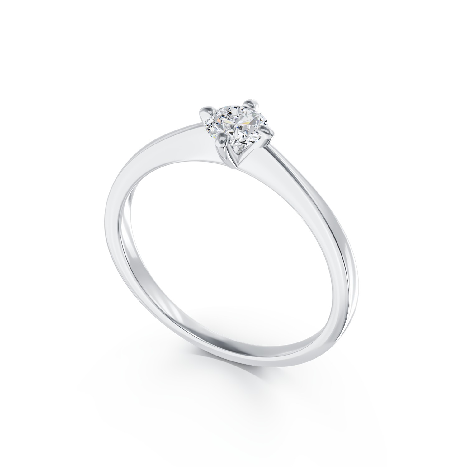 Годежен пръстен от бяло злато 18K с диамант пасианс 0.3ct