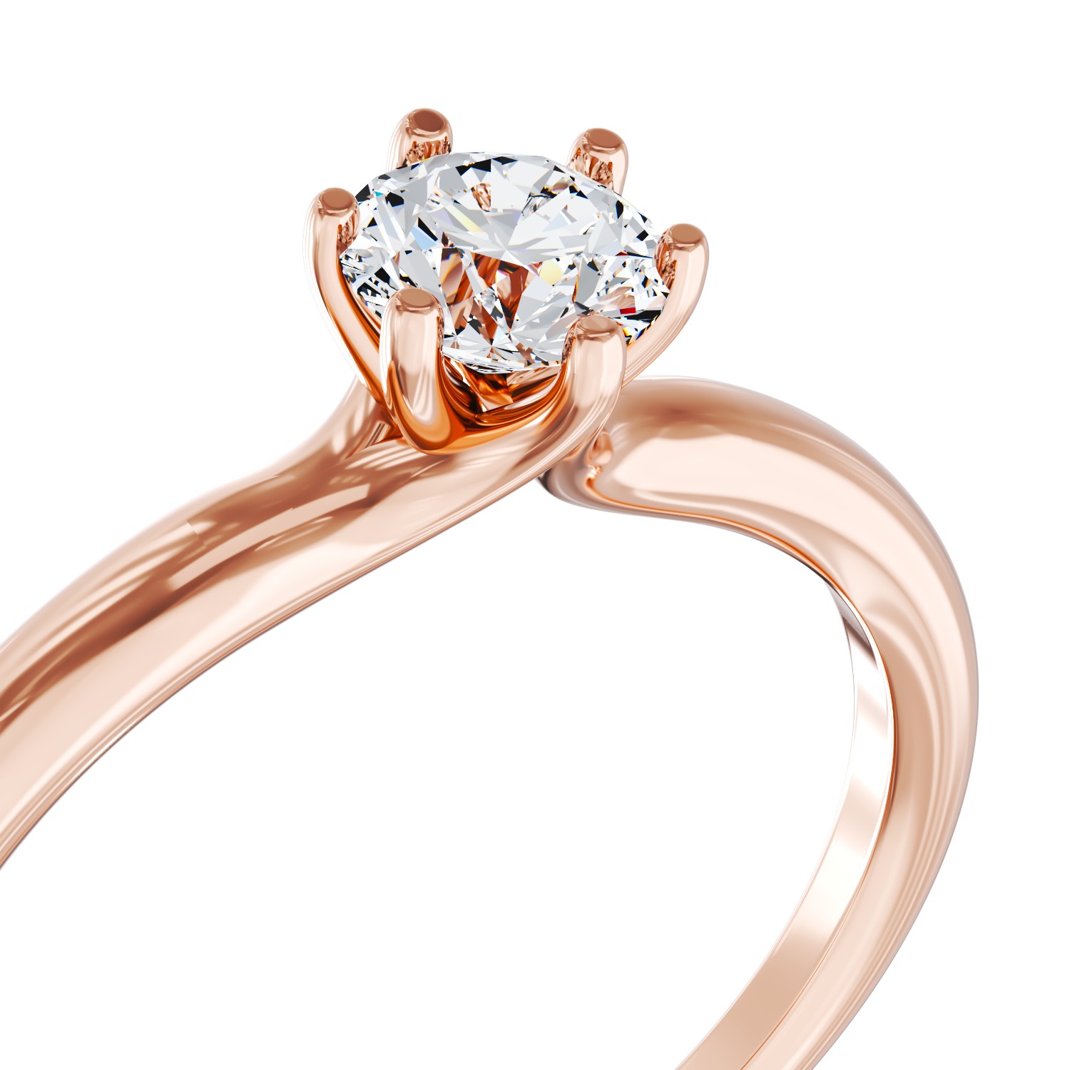 Eljegyzési gyűrű 18K-os rózsaszín aranyból 0,31ct gyémánttal. Gramm: 2,25