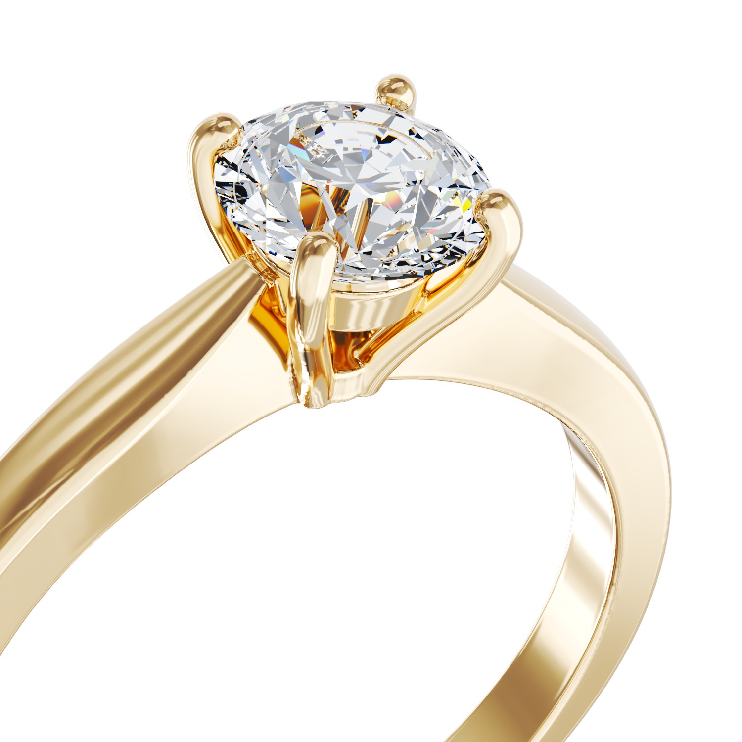 Inel de logodna din aur galben de 18K cu diamant de 0.9ct