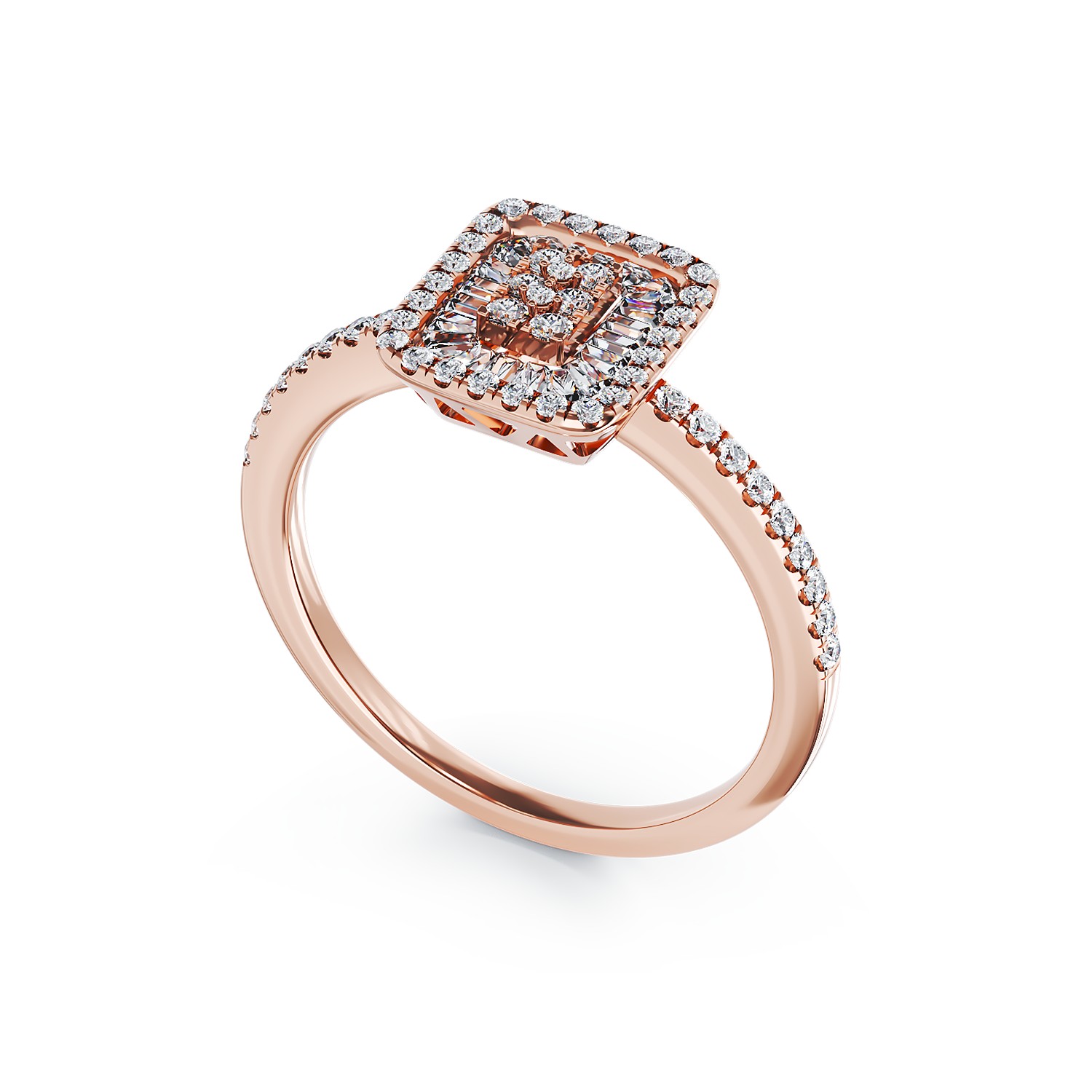 Годежен пръстен от 18K розово злато с 0.28ct диаманти