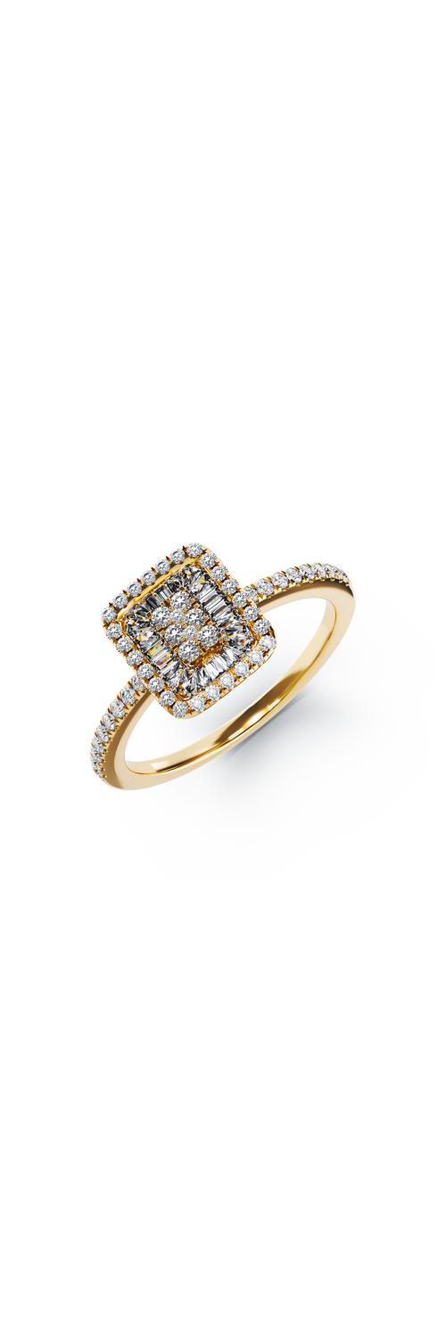 18K yellow gold engagement ring with 0.27ct diamonds