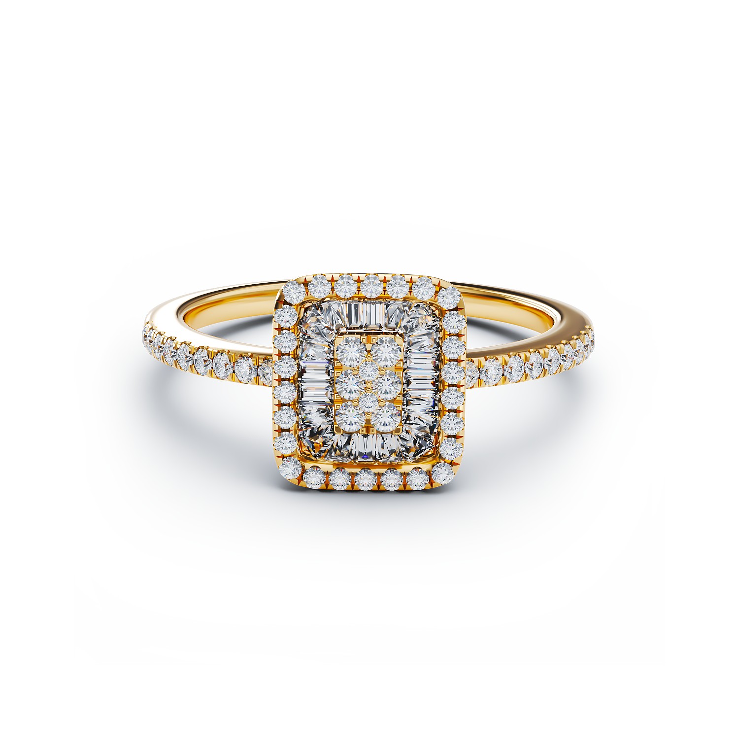 Годежен пръстен от 18K жълто злато с 0.27ct диаманти