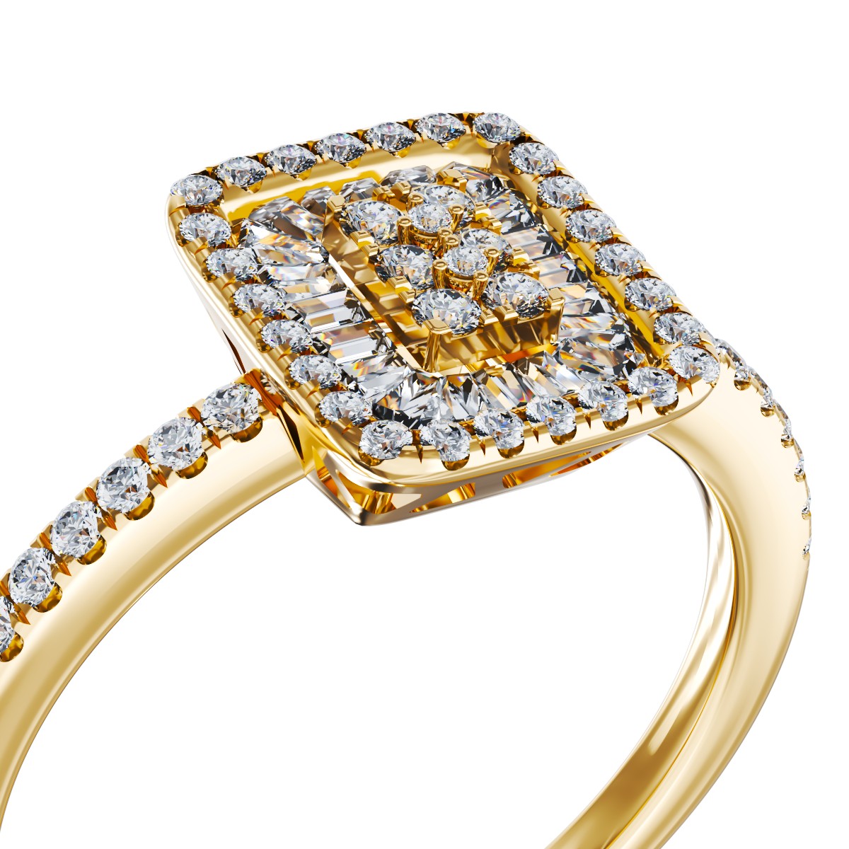 Годежен пръстен от 18K жълто злато с 0.27ct диаманти