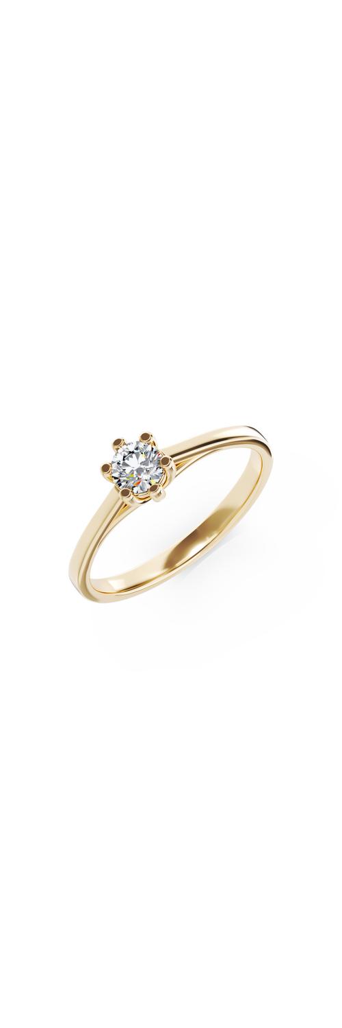 18K yellow gold engagement ring with a 0.24ct solitaire diamond