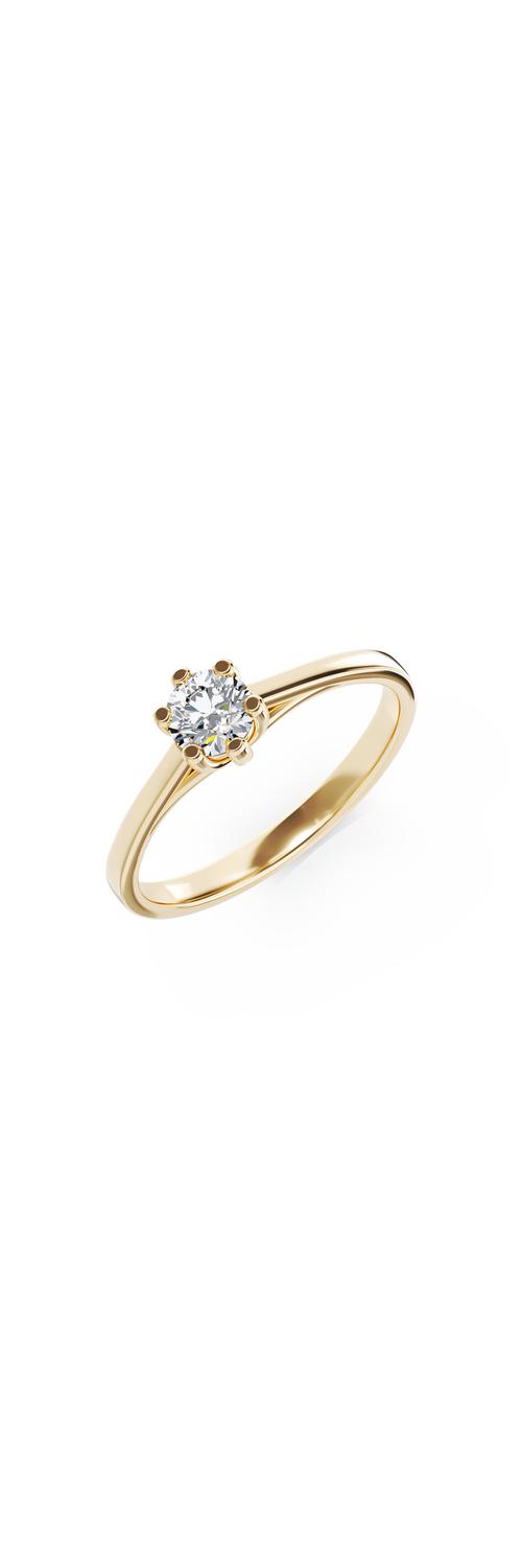 Годежен пръстен от жълто злато 18K с диамант 0.35ct