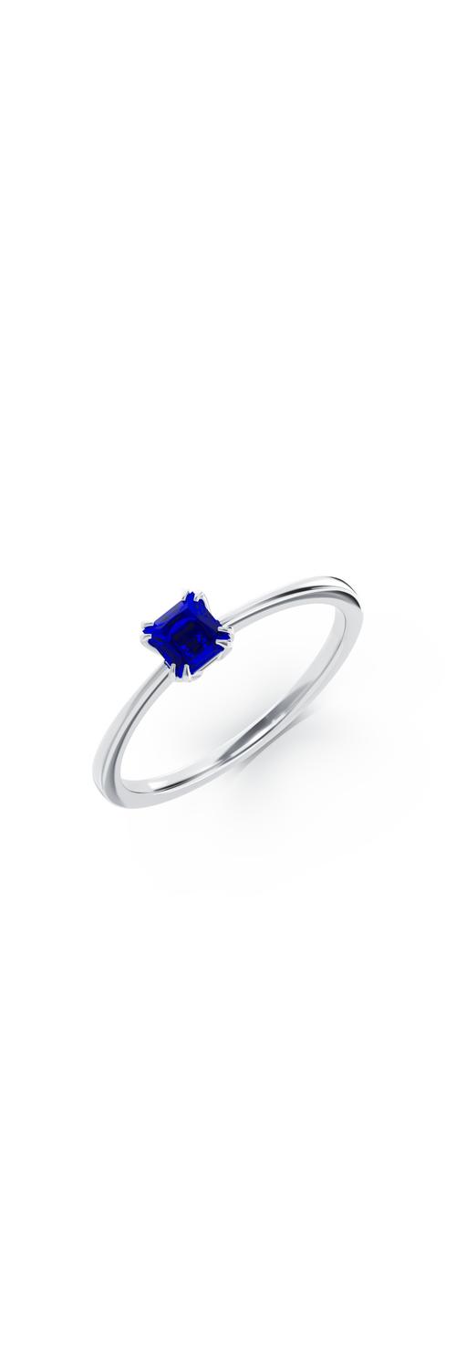 18K white gold engagement ring with 0.444ct sapphire