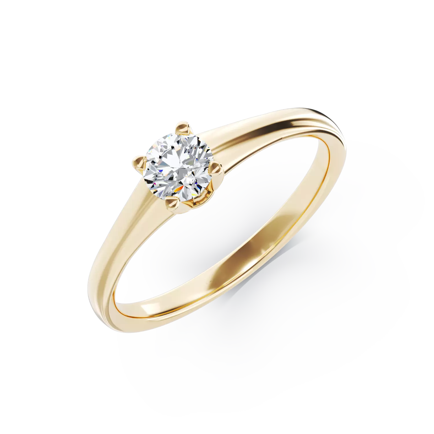 18K yellow gold engagement ring with a 0.31ct solitaire diamond