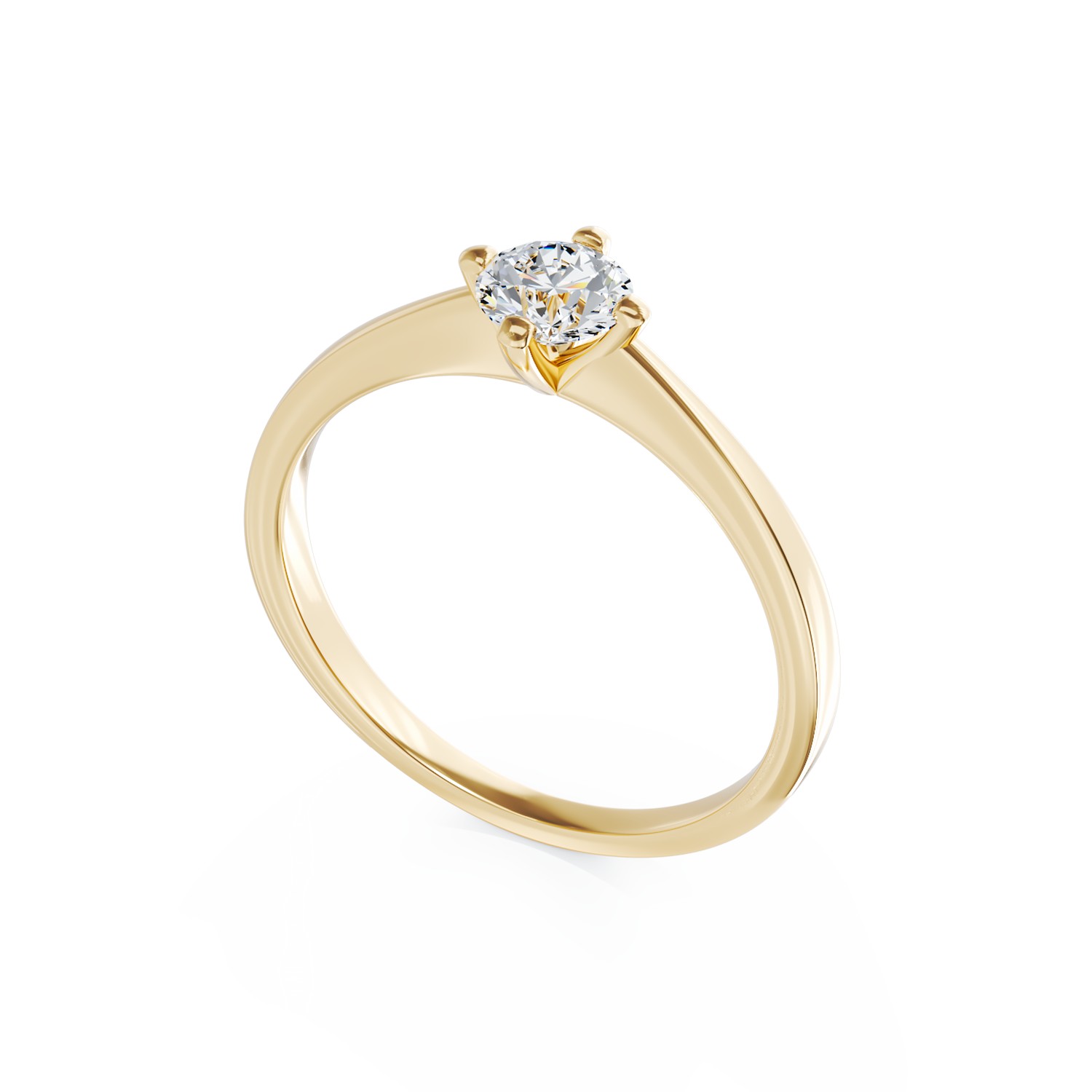Годежен пръстен от 18K жълто злато с диамант пасианс 0.44ct