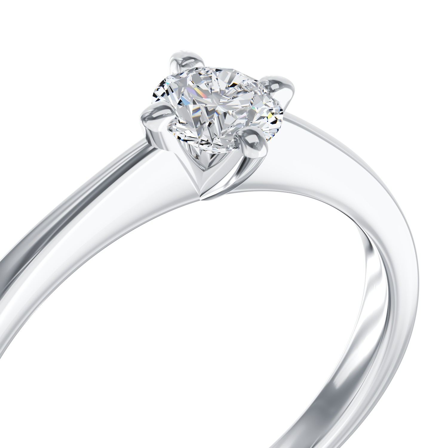 Годежен пръстен от 18K бяло злато с диамант пасианс 0.31ct