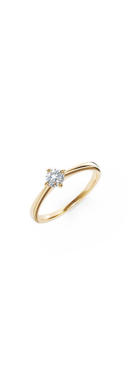 Eljegyzési gyűrű 18K-os sárga aranyból 0,305ct gyémánttal. Gramm: 2,55