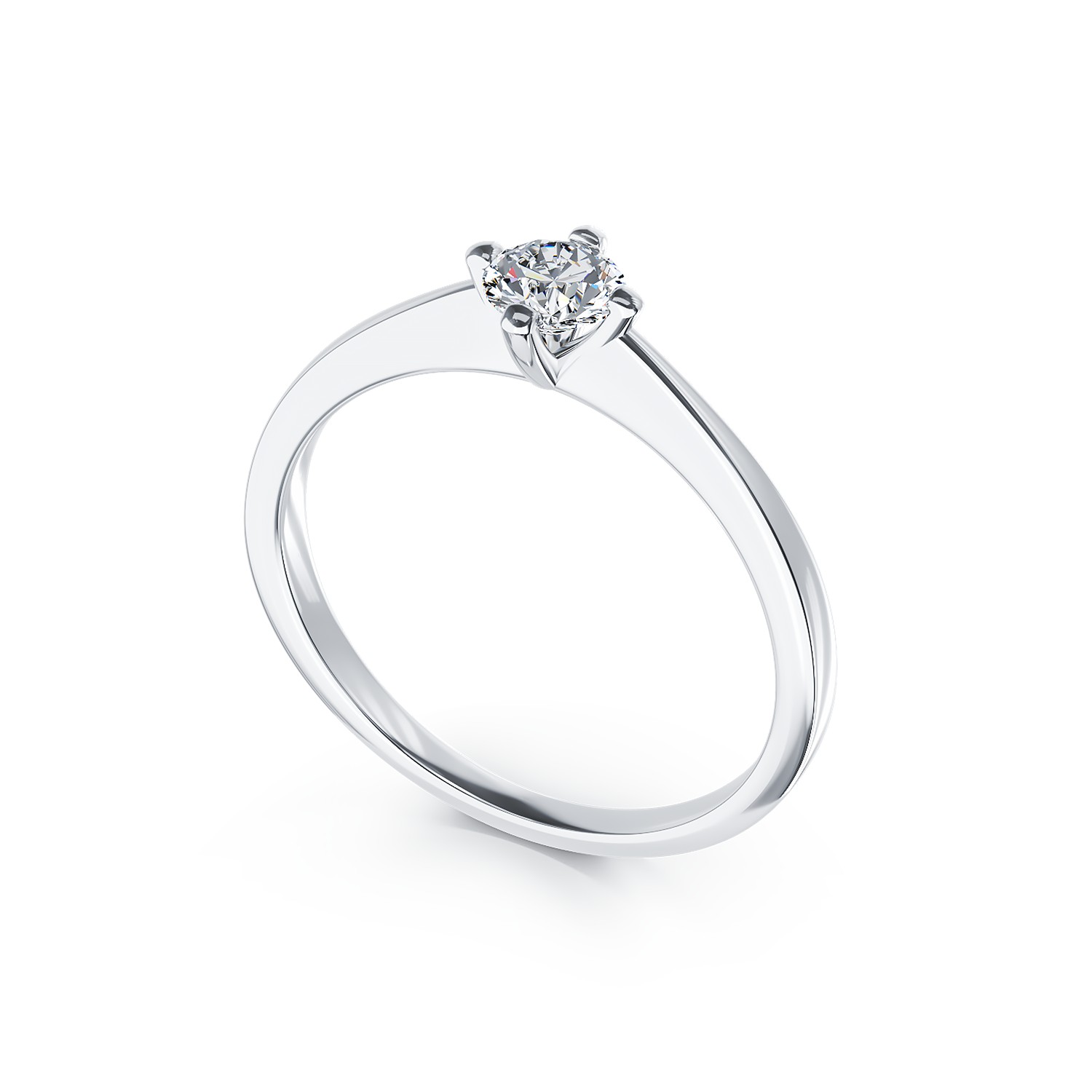 Inel de logodna din aur alb de 18K cu un diamant solitaire de 0.25ct