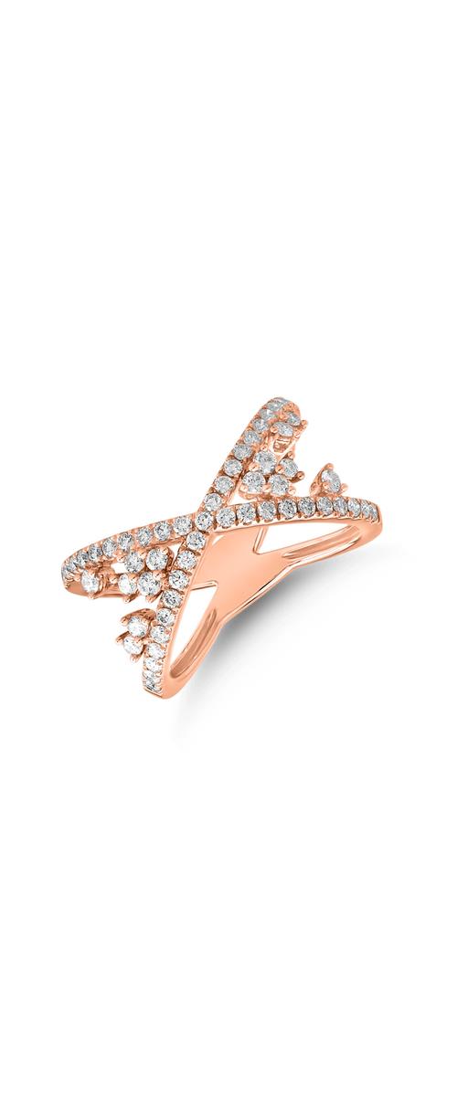 Gyűrű 18K-os rózsaszín aranyból 0,69ct gyémánttal