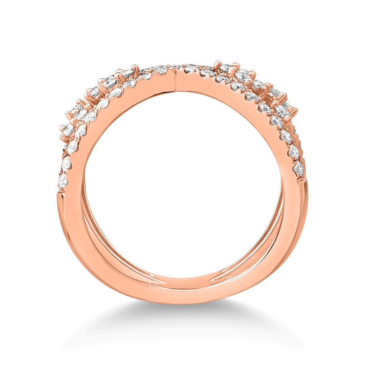 Inel din aur roz de 18K cu diamante de 0.69