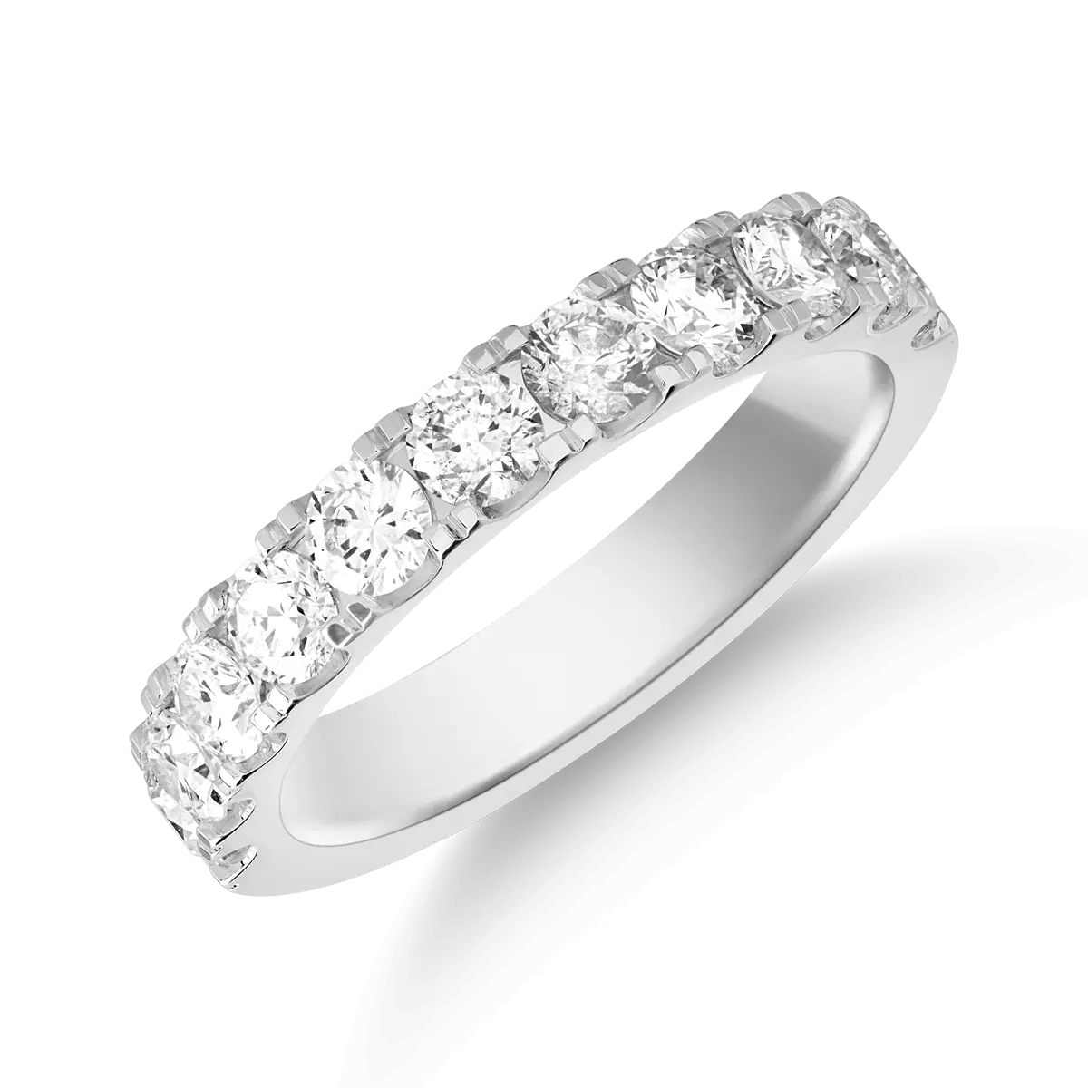 18 k fehér arany gyűrű gyémántokkal 0.98ct